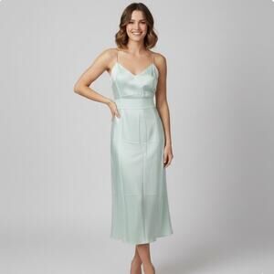 Vintage Silk Slip Dress Mint Green Lingerie Cocktail Dress Semi Sheer Coquette